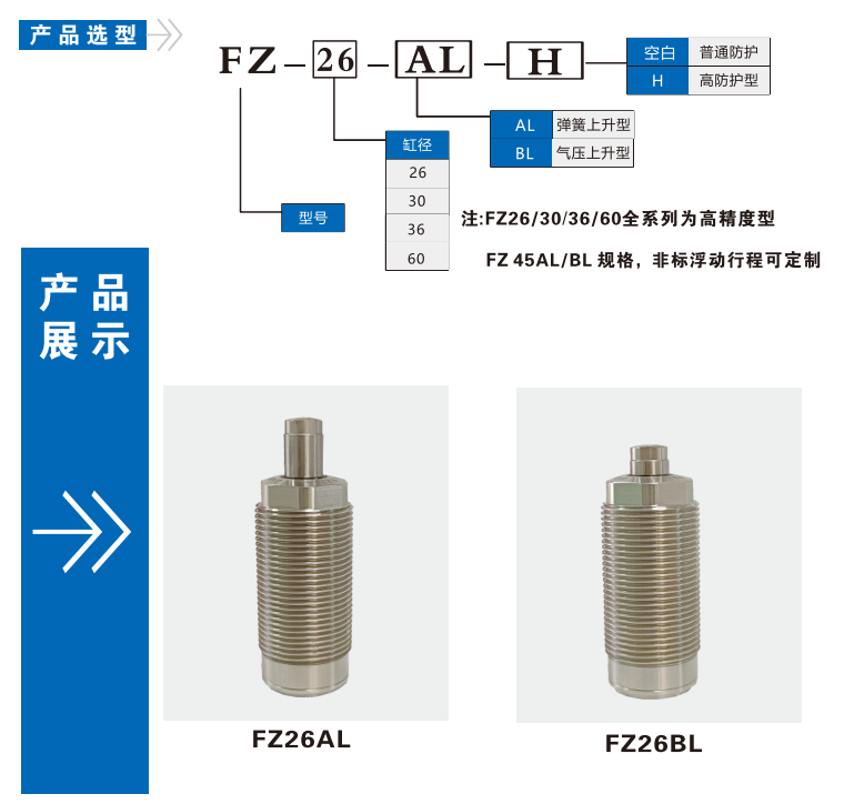 FZ26AL/BL高精型空压支撑缸(图1)